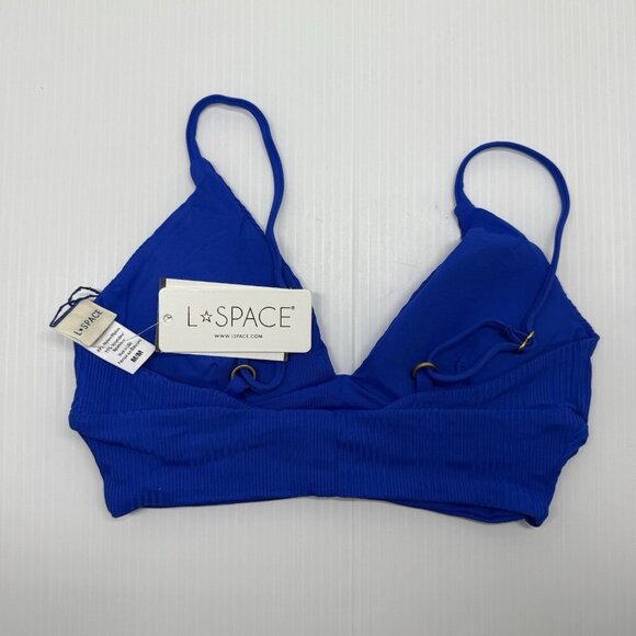 L Space Women's Royal Pointelle Rib Winnie Bikini Top Size Medium - Picture 8 of 8